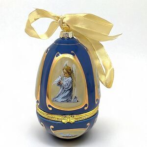 Mr Christmas Musical Ornament Egg Trinket Valerie Parr Hill Blue Angel 2011